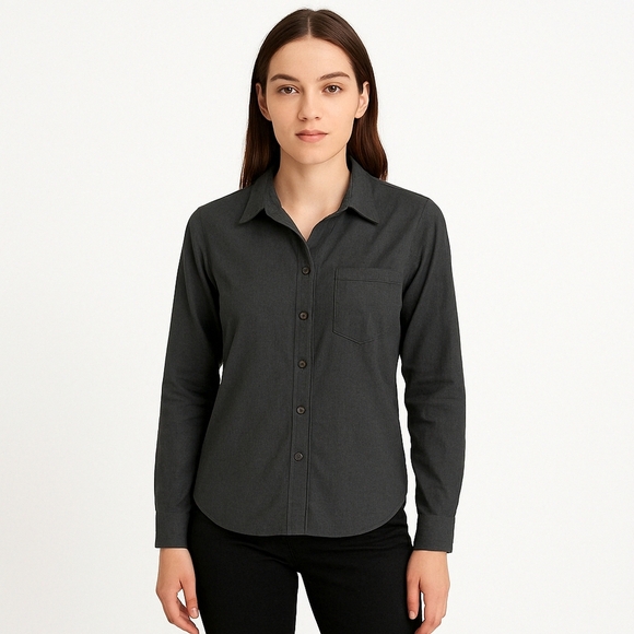 Agolde Tops - Agolde Women's Charcoal Gray Button-down Long Sleeve Shirt size Medium